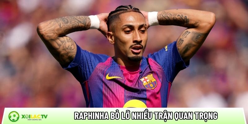 Raphinha bỏ lỡ nhiều trận quan trọng